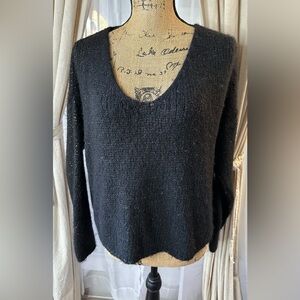 Gigi Moda Black And Gold Metallic Mohair Sweater